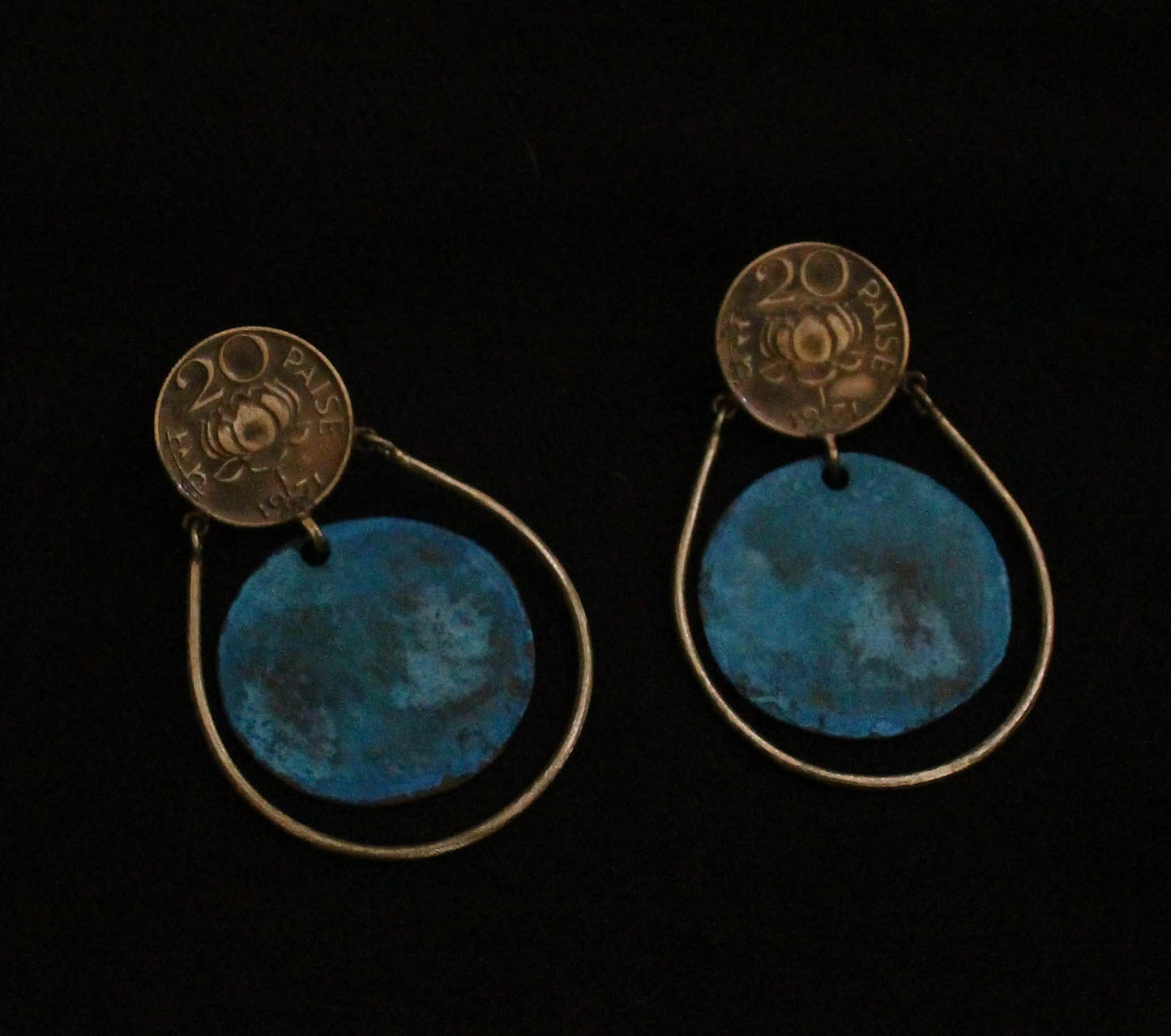 20 paise circle loop earrings