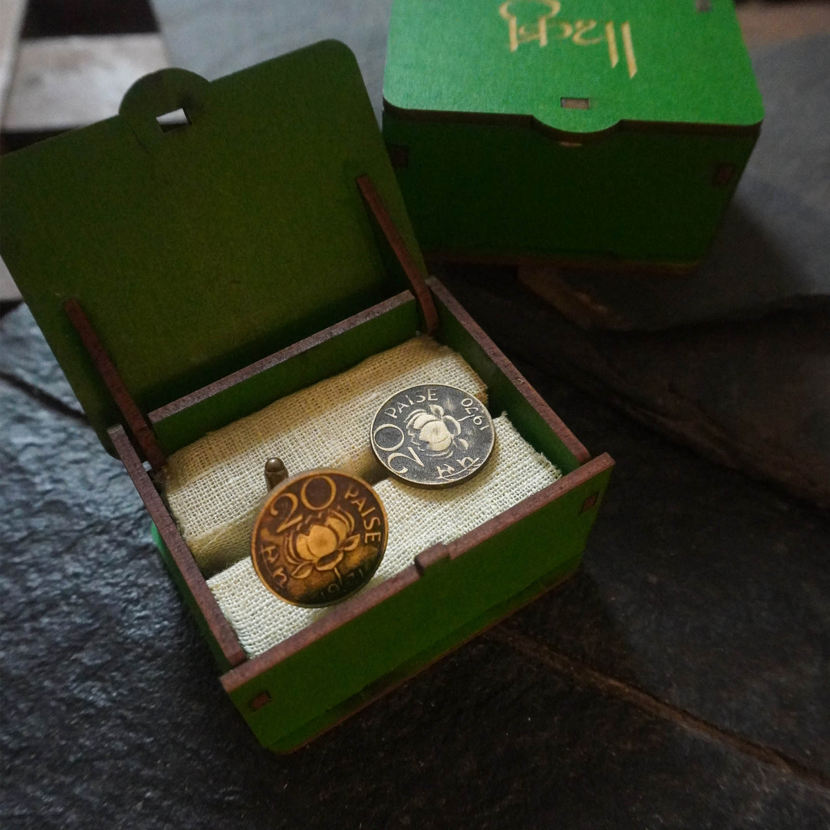 20 paise coin cufflinks
