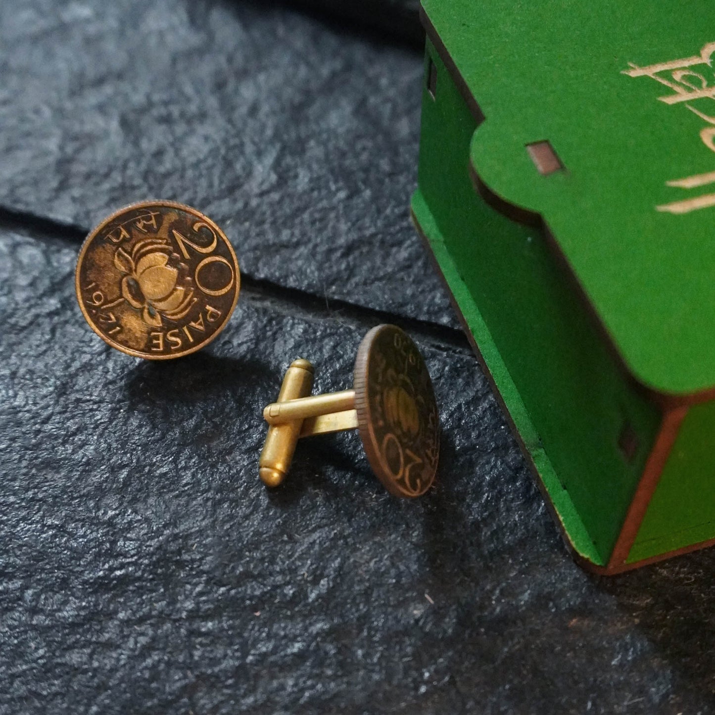 20 paise coin cufflinks