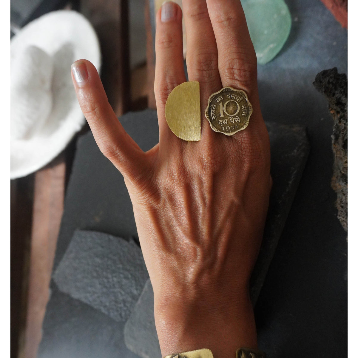 10 paise semi-circle split ring